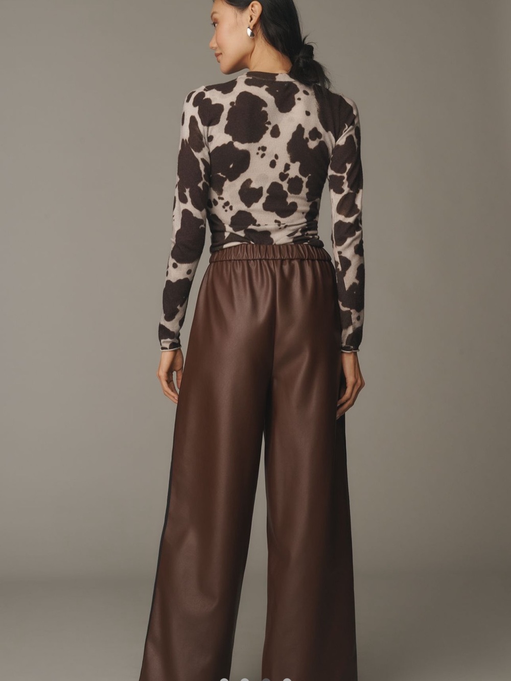 Maeve Faux Leather Pull-On Track Pants - Picture 3 of 4